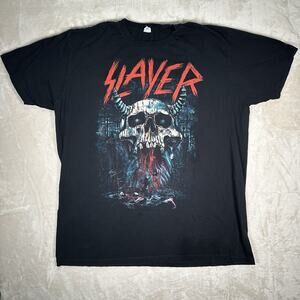 Vintage Slayer Band Horned Skull Black Shirt Men’s Size XXL Pacific Tag Y2K
